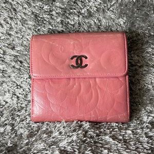 Chanel Pink Folded Wallet Authentic